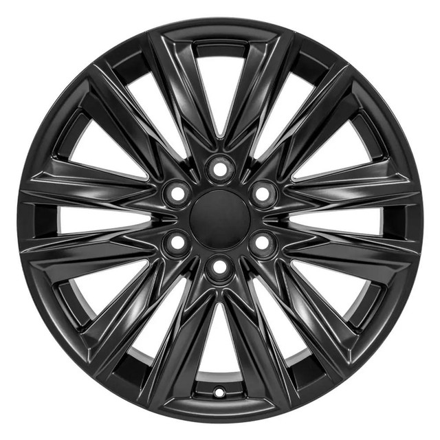 20" Cadillac Escalade replica wheel front view Black rims 9510953