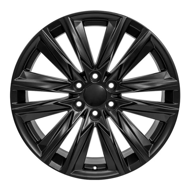 22" Cadillac Escalade replica wheel front view Black rims 9510954