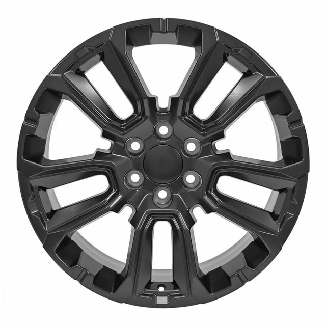 22" Chevy Suburban replica wheel front view Black rims 9510996