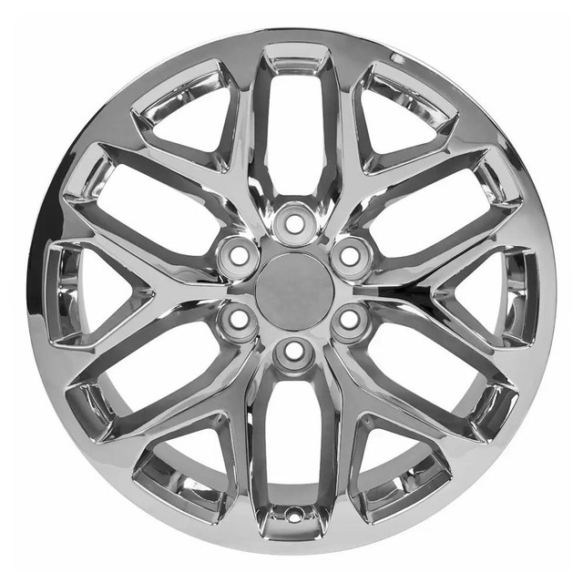 20" Chevy Silverado replica wheel front view Chrome rims 9510086