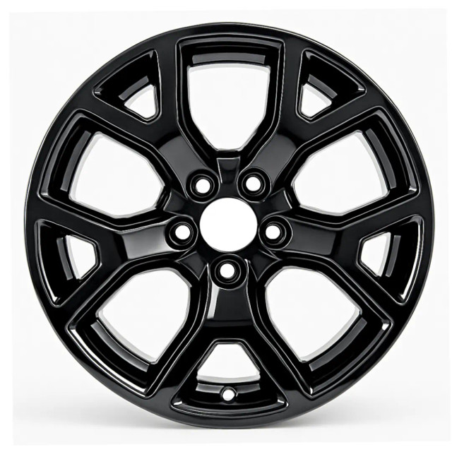 20-inch Black Jeep Wagoneer oem rim 9296 front view on white background. 20-inch Black Jeep Wagoneer oem rim 9296 front view on white background.
