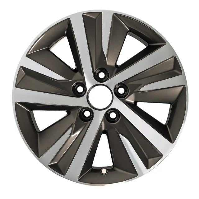 16-inch Charcoal Honda Civic oem rim 63159 front view on white background. 16-inch Charcoal Honda Civic oem rim 63159 front view on white background.