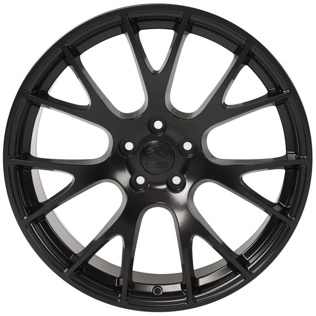 Front view of a 20x10 replica wheel replacement DG15 for Dodge Charger SRT8 rims 9507990