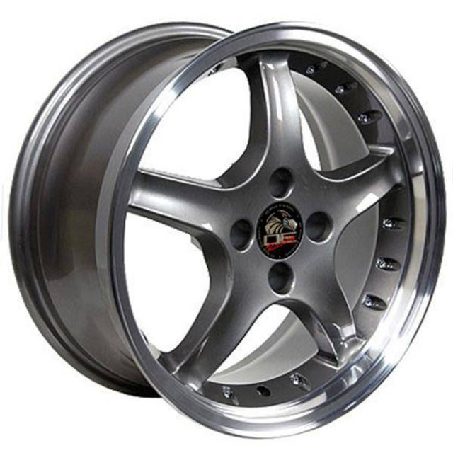 17" Ford Mustang   replica wheel 1979-1993 Gunmetal Machined Lip rims 8181867