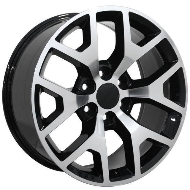 22" Chevy C2500 replica wheel 1988-2000 Black Machined rims 9482436