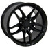 19" Chevy Corvette replica wheel angle view Black rims 9507949