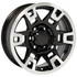 17" Toyota 4Runner replica wheel angle view Machined Black rims 9508394