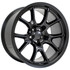 Angle view of a 20x10 replica wheel replacement DG21 for Satin Black Chrysler 300 rims 9511068