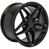 Angle view of a 17x9.5 black replica wheel replacement CV31 for Chevy Corvette rims 9508975