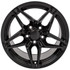 Front view of a 17x11 black replica wheel replacement CV31 for Chevy Camaro rims 9508978