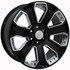 Angle view of a 22x9 black replica wheel replacement with chrome inserts CV93 for Chevy Silverado rims 9510079