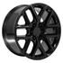 Angle view of a 20x9 black Snowflake replica wheel replacement CV62 for GMC Sierra 1500 rims 9511614