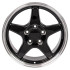 Front view of a 17x9.5" Machined Black replica wheel replacement for Chevy Corvette. Rim 9510191