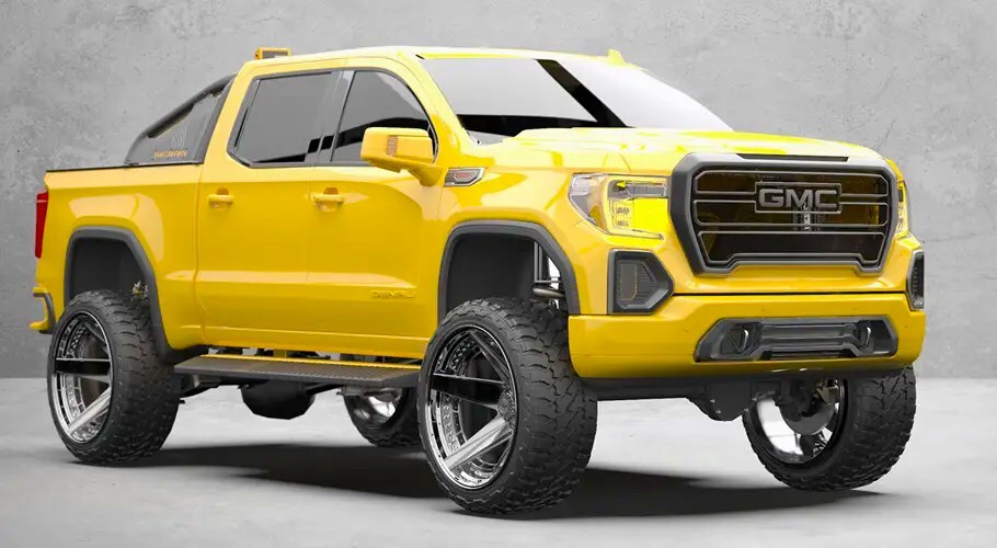 GMC truck eith negative offset wheels