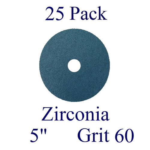 5" x 7/8" - Fiber Disc - Zirconia - Grit 60 (25 Pack)