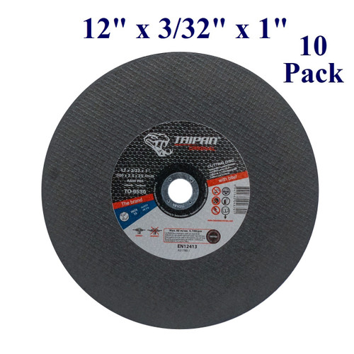12" x 3/32" x 1" - Stationary Saw Wheel - Steel/Stainless (10 Pack)