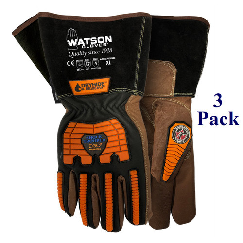 Shock Trooper - FG Goatskin - Gauntlet - Insulated - ANSI Cut Lv A7 - XS-3XL  (3 Pack)