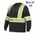 Hi Vis Crew Neck Long Sleeve Safety Tee with Chest Pocket - Orange, Lime, Dark Blue, Black - S-4X  (Box of 10)