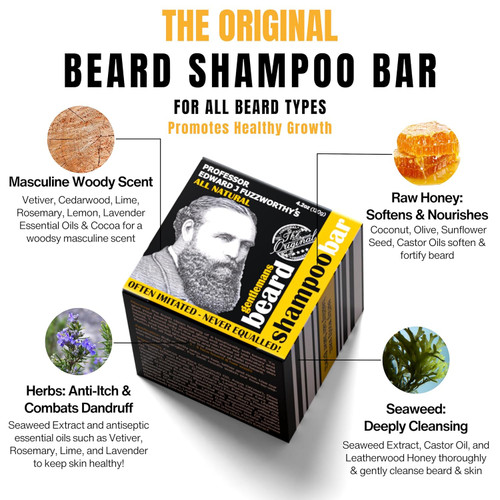 Professor Fuzzworthy's Beard SHAMPOO with All Natural Oils From Tasmania Australia - 120gm