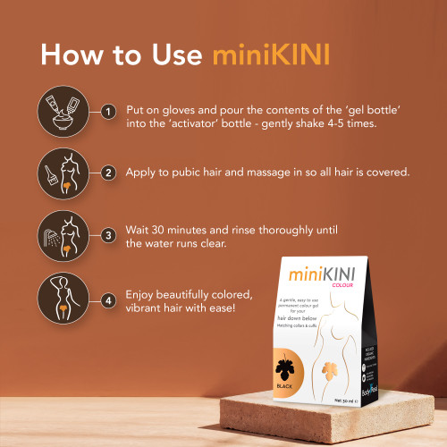 MiniKINI Pubic Hair Colour ( Blonde / Dark Brown / Black)