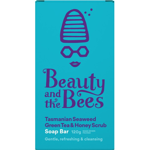 Beauty and the Bees Tasmanian Seaweed Green Tea & Honey Scrub Soap Bar Beauty and the Bees Tasmanian Seaweed Green Tea & Honey Scrub Soap Bar