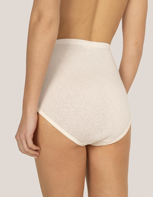 Organic Cotton Extra High Brief Made with Openwork Fabric XXL