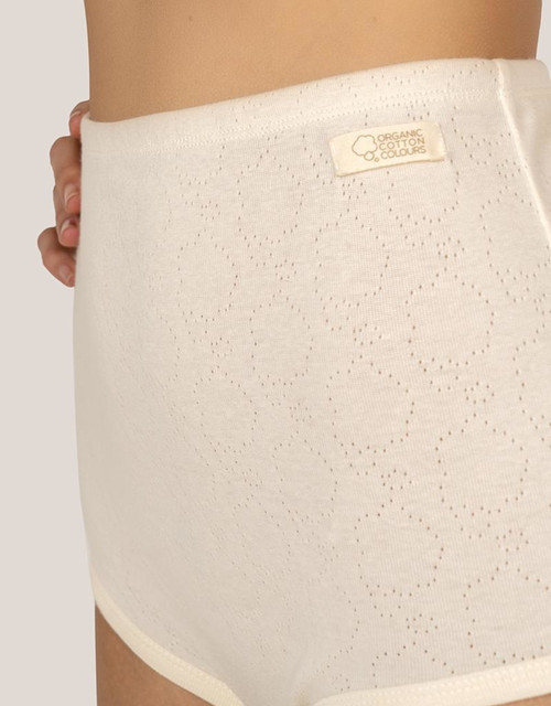 Organic Cotton Extra High Brief Made with Openwork Fabric XXL