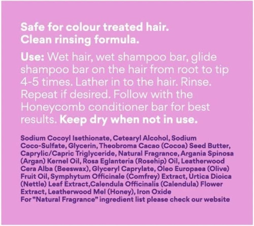 Beauty and the Bees Honeycomb Solid Shampoo Bar for Frizzy Dry Hair and Scalp