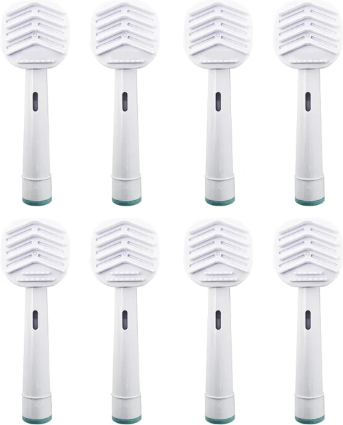 Tongue Cleaner Scraper Replacement Toothbrush Replacement Heads Compatible with Oral B Braun, 8 Pcs Brush Heads Compatible with Oral B Replacement Heads Refill 7000/Pro 1000/9600/500/3000/8000