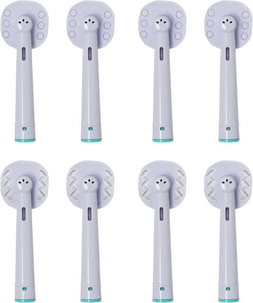 Tongue Cleaner Scraper Replacement Toothbrush Replacement Heads Compatible with Oral B Braun, 8 Pcs Brush Heads Compatible with Oral B Replacement Heads Refill 7000/Pro 1000/9600/500/3000/8000