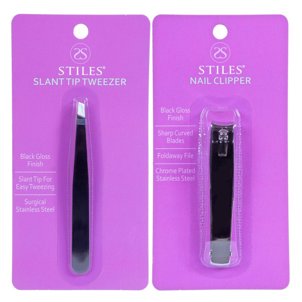 Stiles Tweezer and Clipper Set - Black