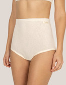 Organic Cotton Extra High Brief Made with Openwork Fabric