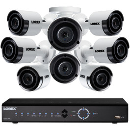 16-Ch 4K 3TB NVR w/8 5MP Color NV Security Cameras