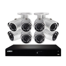 4K Ultra HD 16-Ch NVR 3TB & (8) HD Bullet Security Cams