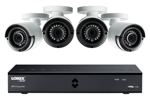 8-Channel MPX HD 1TB DVR with 4 Weatherproof IR Cameras