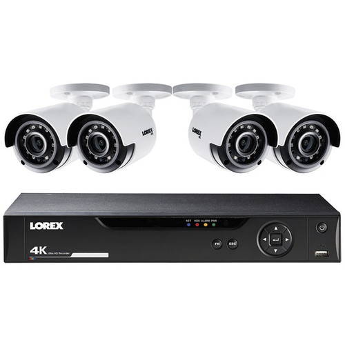 8-Ch 4K HD 1TB DVR w/Four 4K Bullet Security Cameras