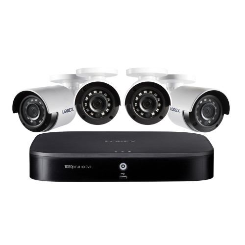 HD 8-Ch DVR System 1TB 4 1080p Bullet Cameras