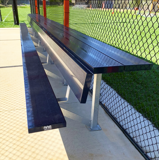 Semi-Permanent Team Bench with Backrest & Shelf | AAE