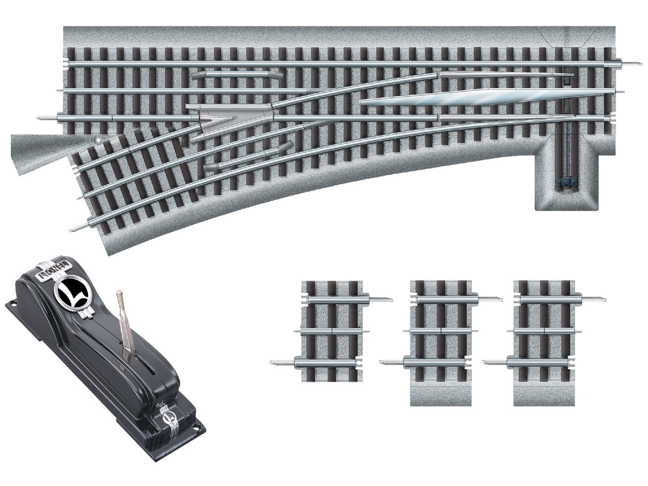 6 81951 O60 RemoteCommand Switch LEFT HAND Lionel FASTRACK 