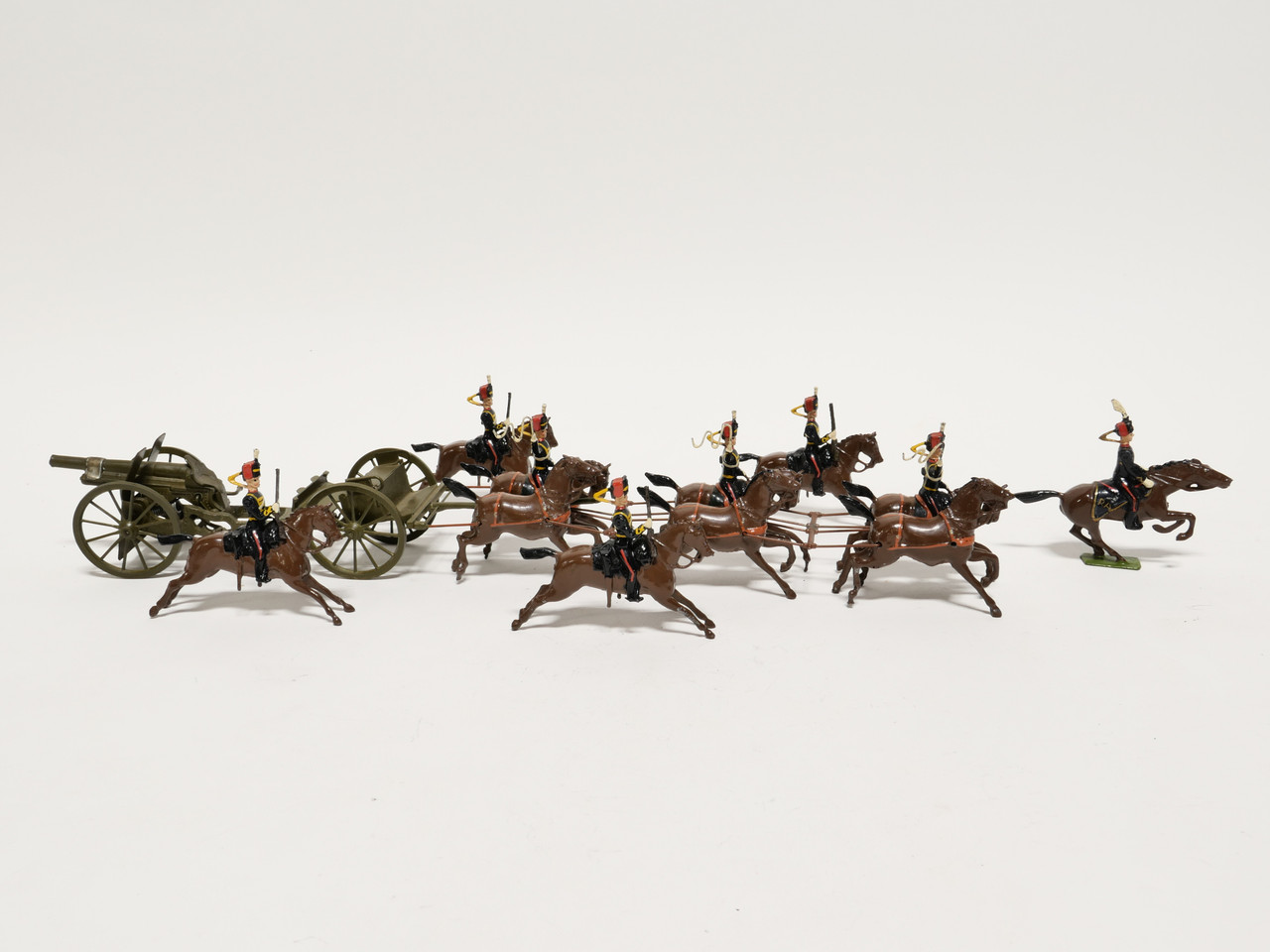 WBritain Set 39 Royal Horse Artillery With Gun and Escort Vintage