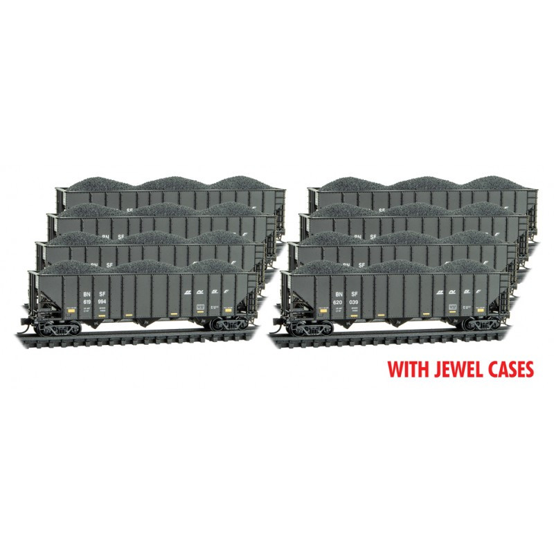 Micro-trains N Scale 983 00 826 BNSF 3-Bay Covered Hopper 8 Pack