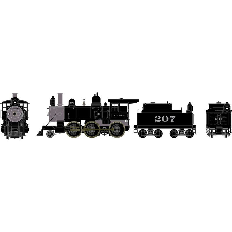 Athearn 87211 HO RTR Old Time 2-6-0 Mogul ATSF #207 - Trains And Toy ...