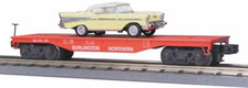 MTH Trains 33-7604 Rugged Rails Burlington Flat Car With 1957 Chevy