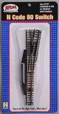 Atlas N Scale 2707 Code 80 Switch #6 Turnout Right Hand