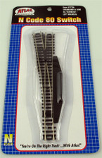 Atlas N Scale 2706 N Code 80 #6 Turnout - Manual Left
