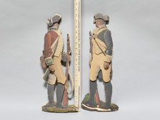 Vintage Historical 2 Revolutionary War Wooden 3-D Wall Hanging Military Figures