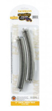 Bachmann Trains 44853 N Scale 14"Radius Curved Nickel Silver Track With Gray Roadbed