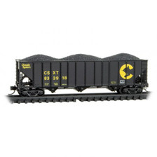 Microtrains 10800442 N 100-Ton 3 Bay Open Hopper w/coal load CSX/ex-Chessie 833918