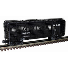 Atlas Trainmaster 40' STOCK CAR RIO GRANDE (DRGW) (BLACK/WHITE) - 3RL