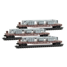 Microtrains N 98302267 50' Flatcars New York Central w/ SW9 Frames 3-Pack